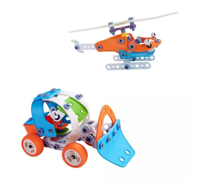 Конструктор детский Build&Play "Бульдозер + Вертолет" HANYE J-101B, 117 элемента