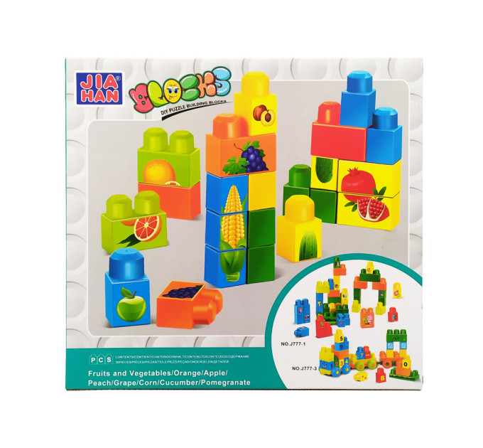 Конструктор Blocks "Фрукти та Овочі" Keedo J777, 30 елемента
