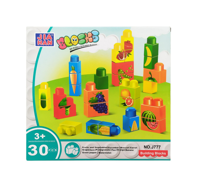 Конструктор Blocks "Фрукти та Овочі" Keedo J777, 30 елемента