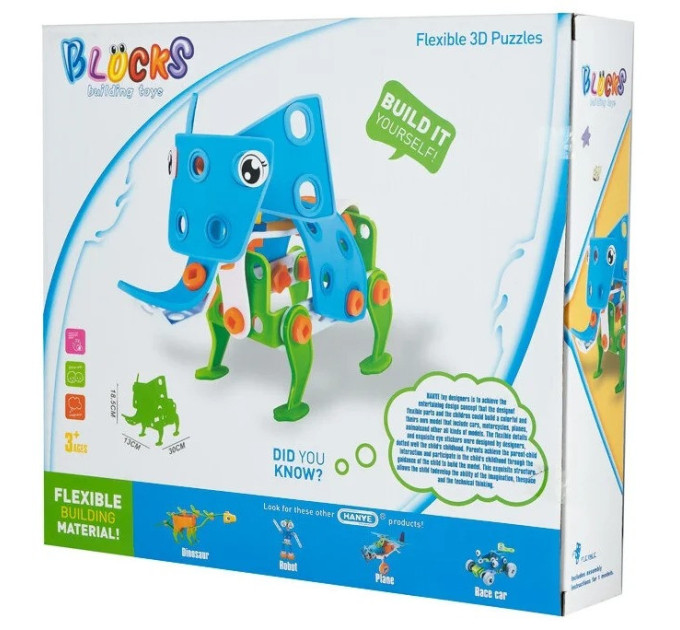 Конструктор-механик "Слоник" HANYE J-7713, 59 элемента