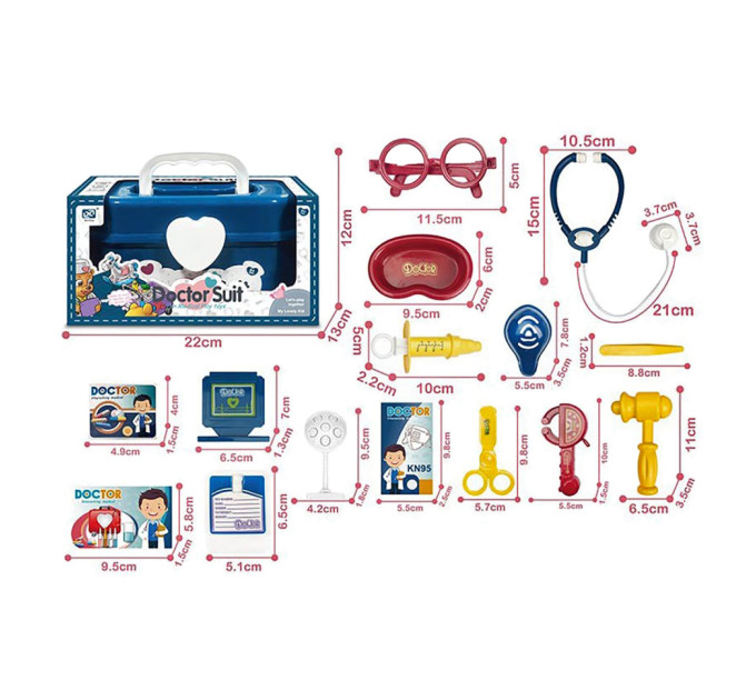 Іграшковий набір лікаря 8812-1, шприц, стетоскоп, окуляри, аксесуари