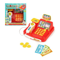 Игрушечный кассовый аппарат 777-21, на батарейках, сканер, деньги, свет, звук