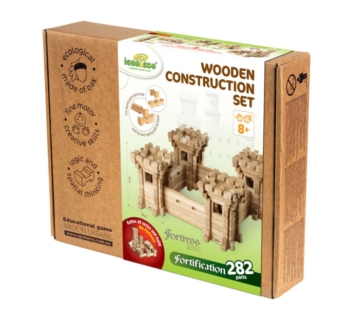 Дерев'яний конструктор "Оборонні стіни" Igroteco 900347, 282 деталі