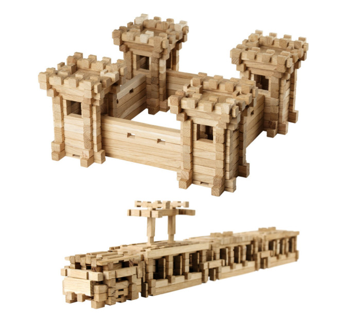 Дерев'яний конструктор "Оборонні стіни" Igroteco 900347, 282 деталі