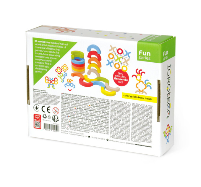 Деревянная развивающая игра "Радужные дуги" Igroteco 900507 мозаика-балансир
