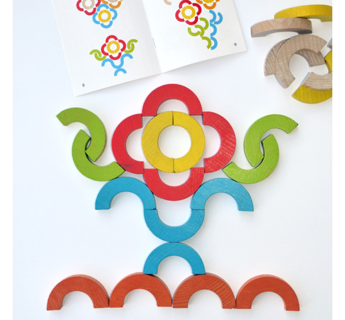 Деревянная развивающая игра "Радужные дуги" Igroteco 900507 мозаика-балансир
