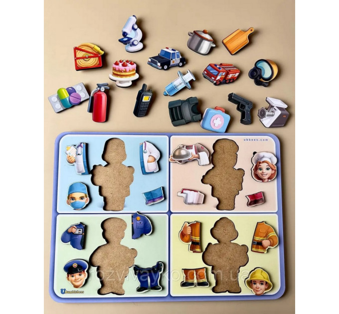 Настільна гра "Професії" Ubumblebees (ПСФ160) PSF160 дерев'яна