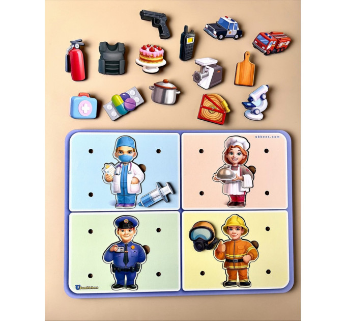 Настільна гра "Професії" Ubumblebees (ПСФ160) PSF160 дерев'яна