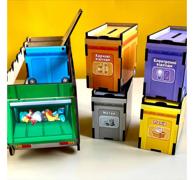 Настольная развивающая игра "Сортировка мусора: мусоровоз" Ubumblebees (ПСФ129) PSF129 комодик