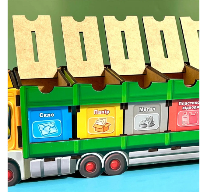 Настольная развивающая игра "Сортировка мусора: мусоровоз" Ubumblebees (ПСФ129) PSF129 комодик