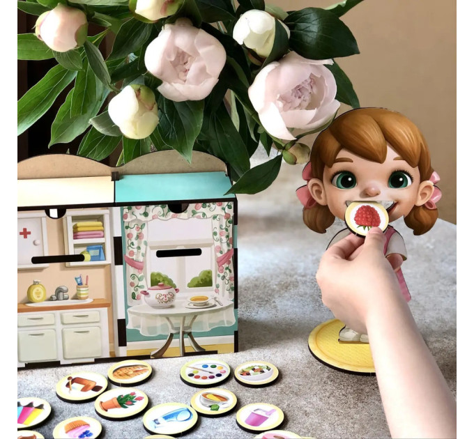 Деревянная настольная игра "Съедобное-несъедобное" Ubumblebees (ПСФ091) PSF091 сортер-комодик