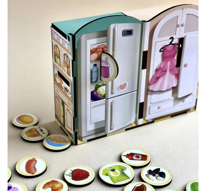 Деревянная настольная игра "Съедобное-несъедобное" Ubumblebees (ПСФ091) PSF091 сортер-комодик