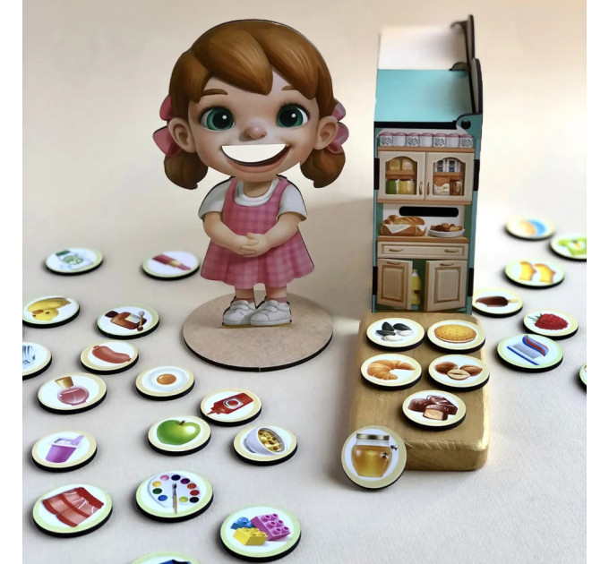 Деревянная настольная игра "Съедобное-несъедобное" Ubumblebees (ПСФ091) PSF091 сортер-комодик