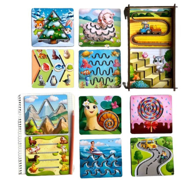 Деревянные трафареты для детей Ubumblebees (ПСФ094) PSF094 маленькие 12 шт