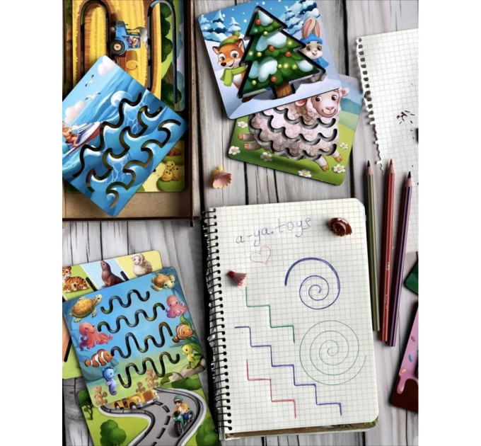 Деревянные трафареты для детей Ubumblebees (ПСФ094) PSF094 маленькие 12 шт