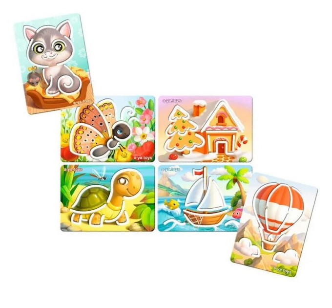 Деревянные трафареты для детей Ubumblebees (ПСФ095) PSF095 большие 6 шт