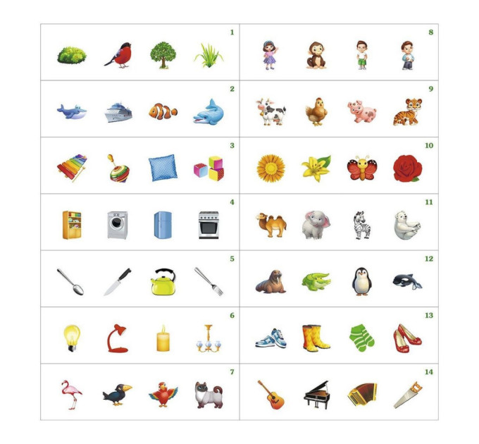 Настольная развивающая игра "Четвертый лишний" Ubumblebees (ПСФ077) PSF077, 2 варианта игры