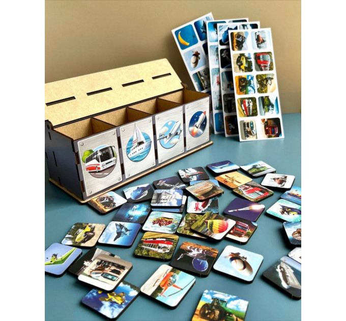 Настольная развивающая игра "Виды транспорта" Ubumblebees (ПСФ109) PSF109 комодик-сортер