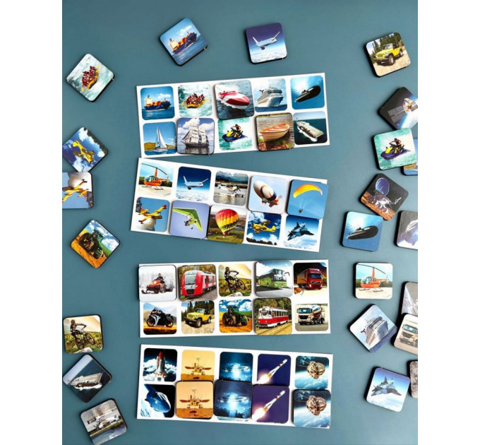 Настольная развивающая игра "Виды транспорта" Ubumblebees (ПСФ109) PSF109 комодик-сортер