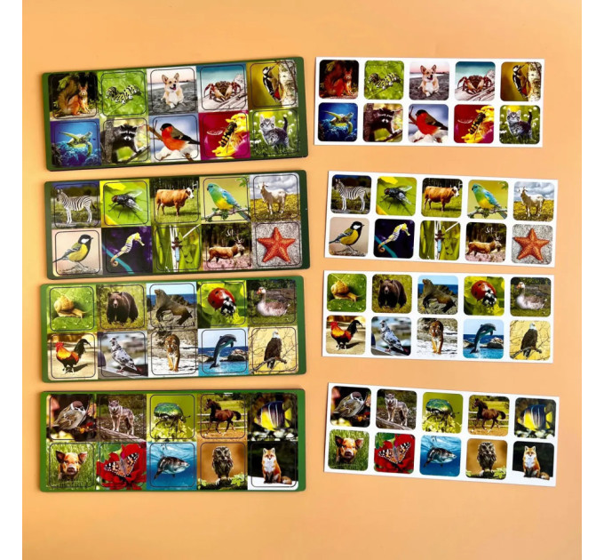 Настольная развивающая игра "Виды животных" Ubumblebees (ПСФ110) PSF110 комодик-сортер