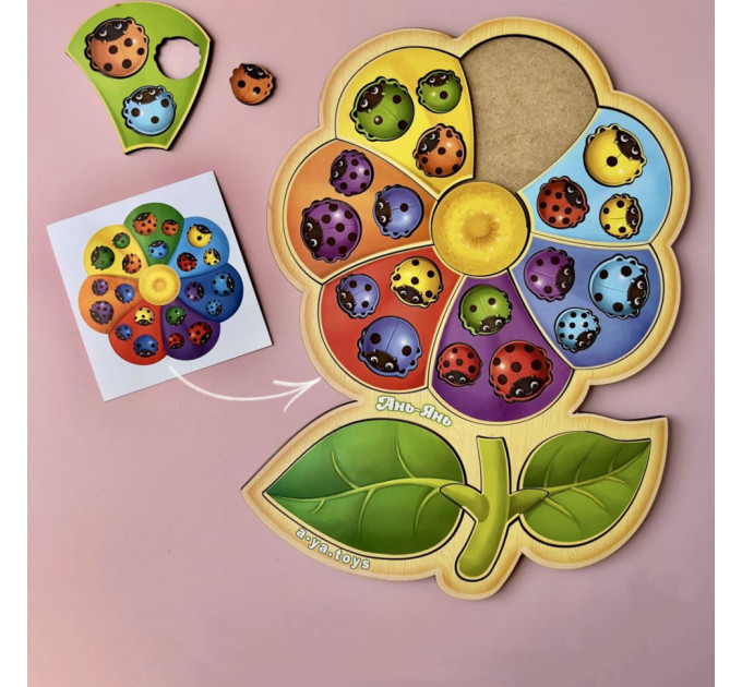 Настільна розвиваюча гра "Квітка-семиквітка-2" Ubumblebees (ПСФ039) PSF039 сортер з картками