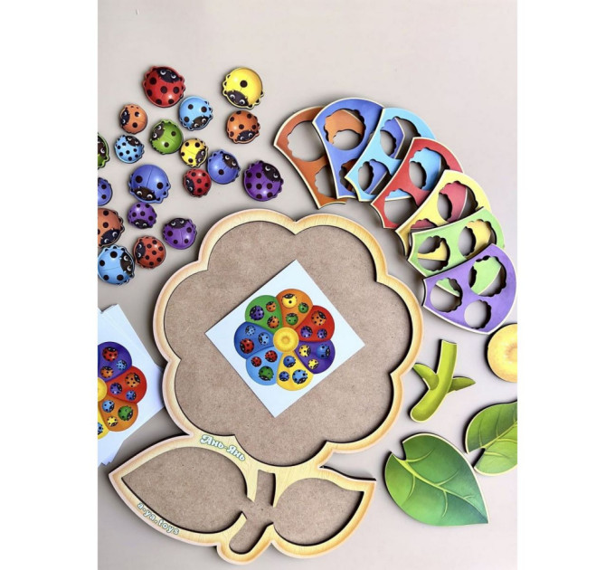 Настільна розвиваюча гра "Квітка-семиквітка-2" Ubumblebees (ПСФ039) PSF039 сортер з картками