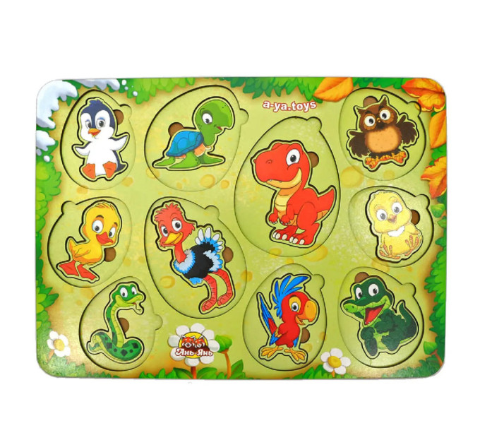 Настольная развивающая игра "Кто в яйце?" Ubumblebees (ПСФ040) PSF040 сортер-вкладыш