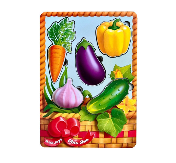 Настольная развивающая игра "Корзина с овощами-1" Ubumblebees (ПСФ042) PSF042 сортер-вкладыш