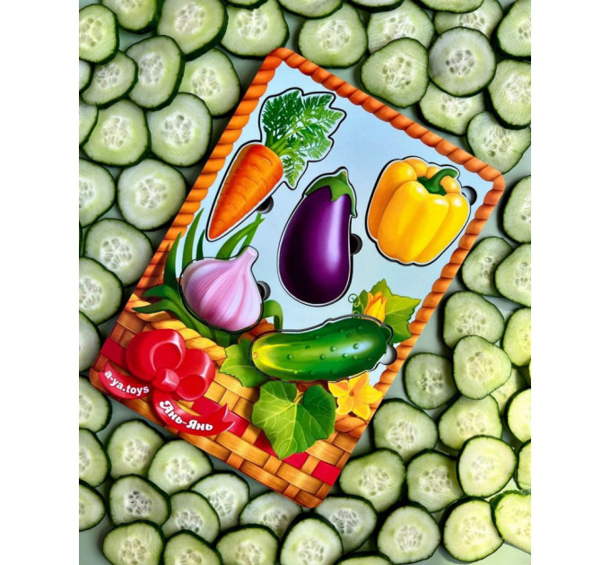 Настольная развивающая игра "Корзина с овощами-1" Ubumblebees (ПСФ042) PSF042 сортер-вкладыш