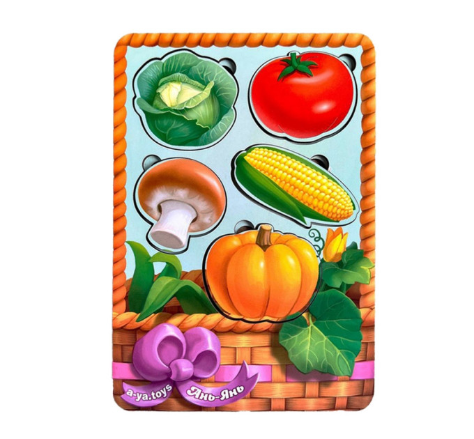 Настольная развивающая игра "Корзина с овощами-2" Ubumblebees (ПСФ043) PSF043 сортер-вкладыш