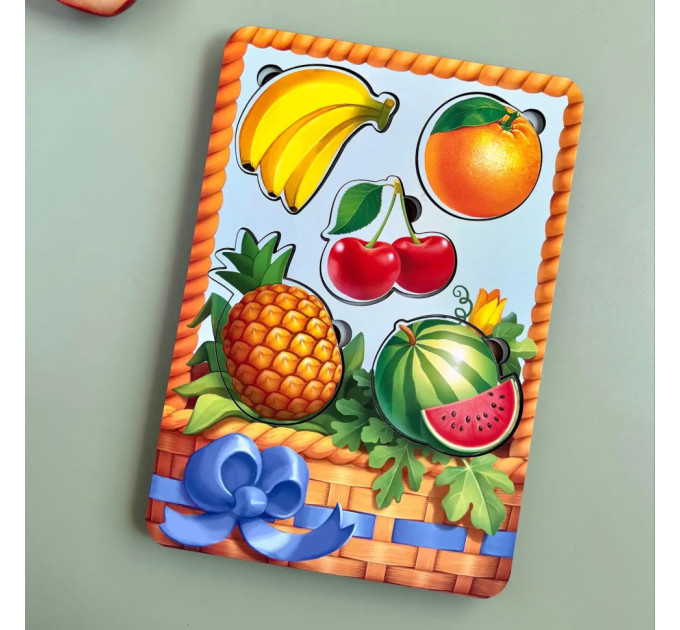 Настольная развивающая игра "Корзина с фруктами-1" Ubumblebees (ПСФ044) PSF044 сортер-вкладыш