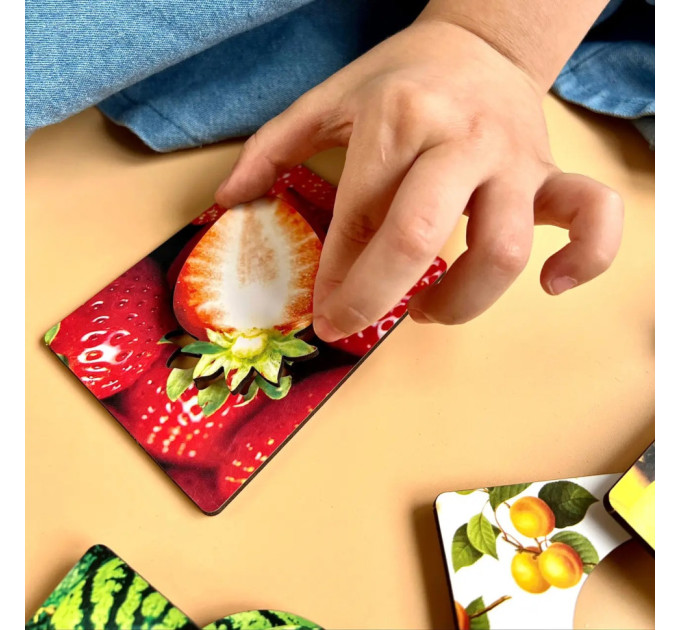 Деревянные Досточки Сегена "Фрукты" Ubumblebees (ПСФ035) PSF035 с узорами