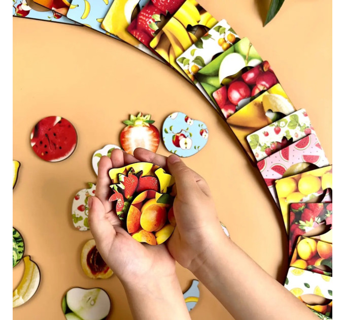 Деревянные Досточки Сегена "Фрукты" Ubumblebees (ПСФ035) PSF035 с узорами