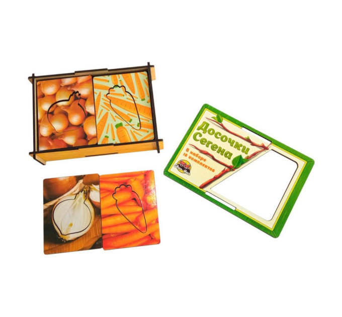 Деревянные Досточки Сегена "Овощи" Ubumblebees (ПСФ036) PSF036  с узорами