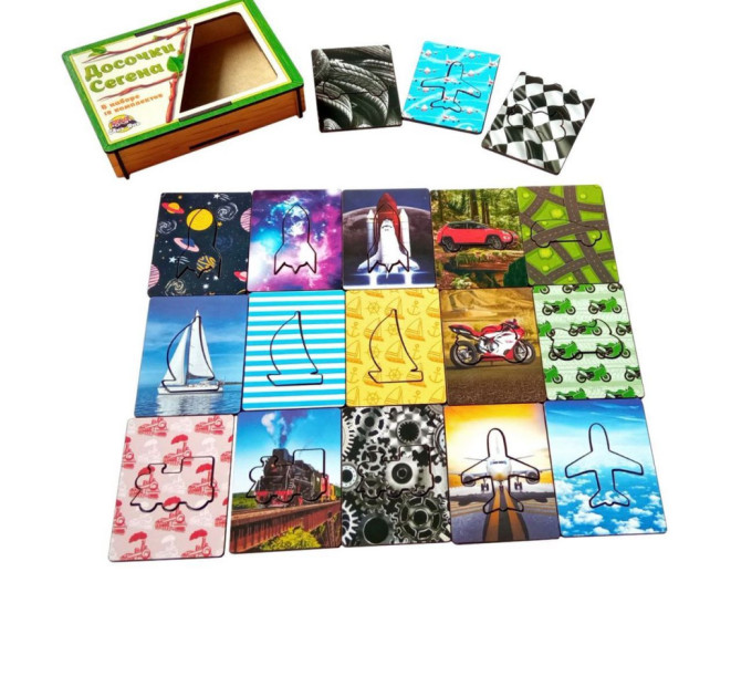 Дерев'яні Дошки Сегена "Транспорт" Ubumblebees (ПСФ051) PSF051 з візерунками