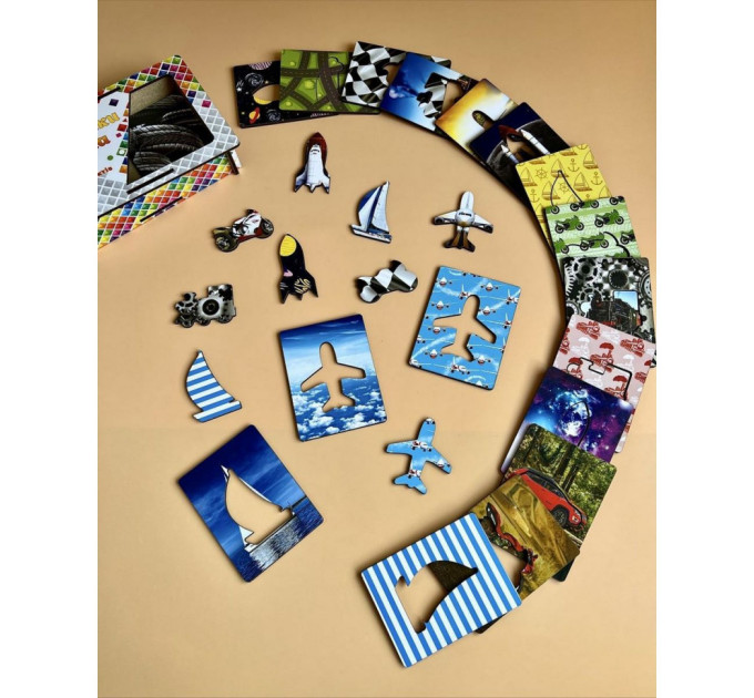 Дерев'яні Дошки Сегена "Транспорт" Ubumblebees (ПСФ051) PSF051 з візерунками