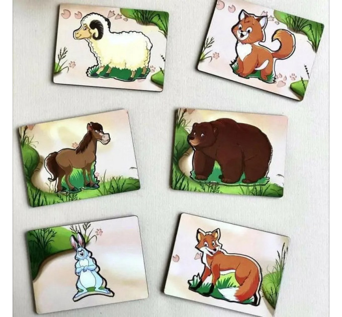 Деревянные Досточки Сегена "Следы зверей" Ubumblebees (ПСД094) PSD094 с узорами