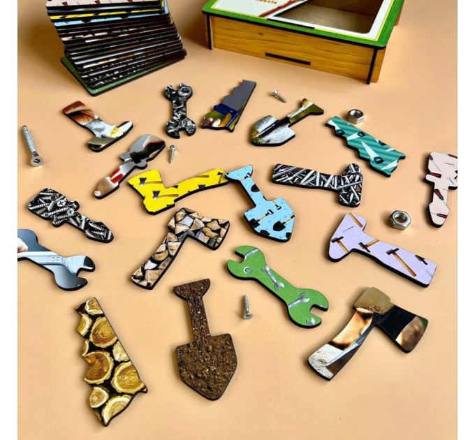 Деревянные Досточки Сегена "Инструменты" Ubumblebees (ПСФ098) PSF098 с узорами