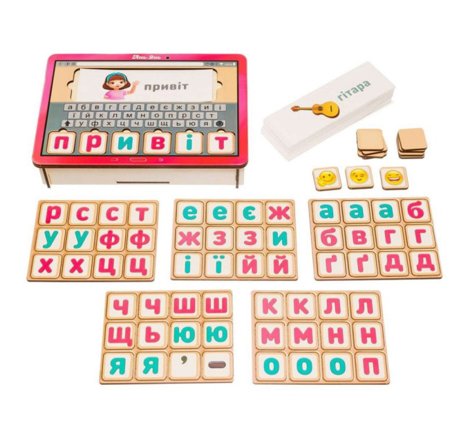 Планшет для девочек "Собери слово по картинке" Ubumblebees (ПСД199-УКР) PSD199-UKR на украинском языке