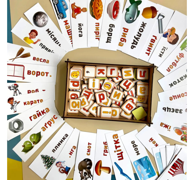 Планшет для девочек "Собери слово по картинке" Ubumblebees (ПСД199-УКР) PSD199-UKR на украинском языке