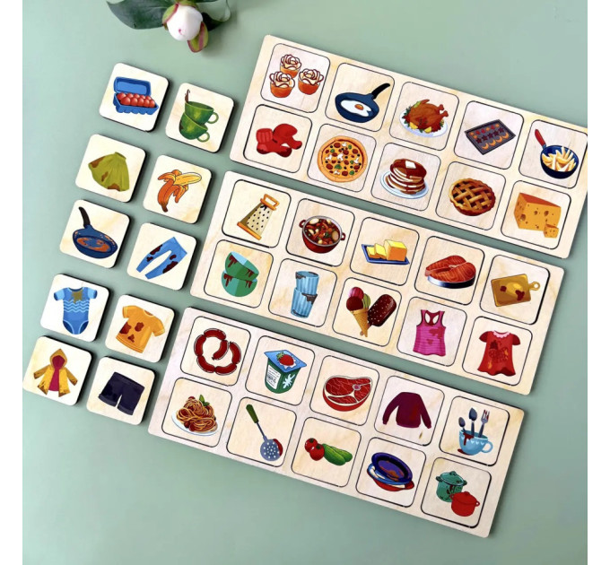 Деревянная настольная игра "Бытовая техника" Ubumblebees (ПСД001) PSD001 сортер-комодик