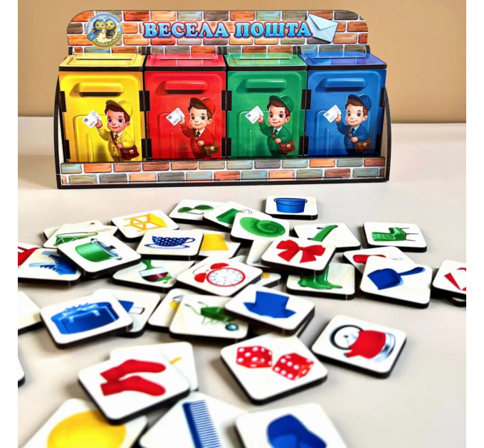 Деревянная настольная игра "Веселый почтальон" Ubumblebees (ПСД081) PSD081 сортер-комодик