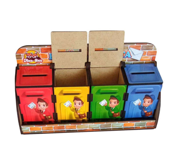 Деревянная настольная игра "Веселый почтальон" Ubumblebees (ПСД081) PSD081 сортер-комодик