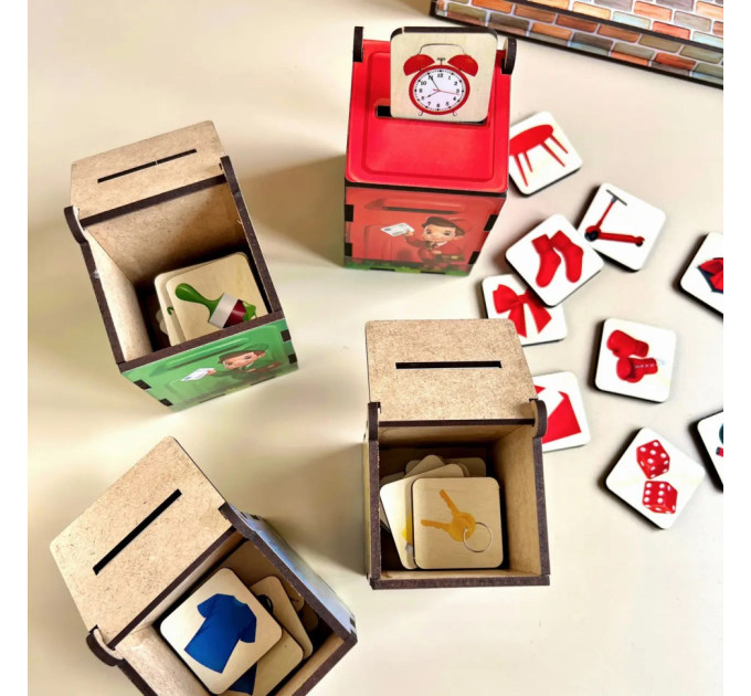 Деревянная настольная игра "Веселый почтальон" Ubumblebees (ПСД081) PSD081 сортер-комодик