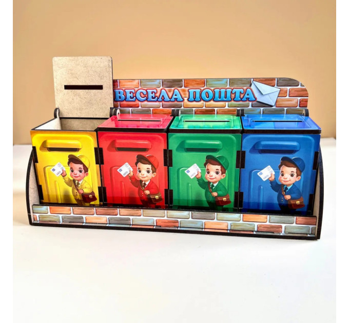 Деревянная настольная игра "Веселый почтальон" Ubumblebees (ПСД081) PSD081 сортер-комодик