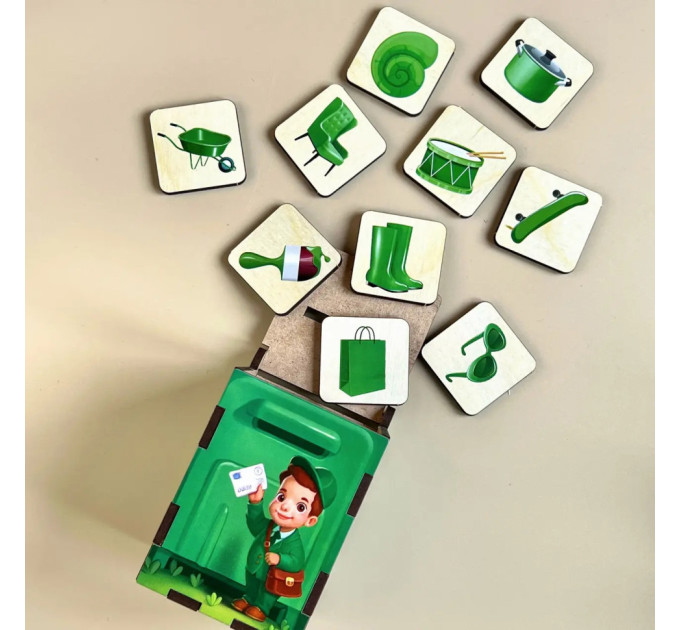 Деревянная настольная игра "Веселый почтальон" Ubumblebees (ПСД081) PSD081 сортер-комодик