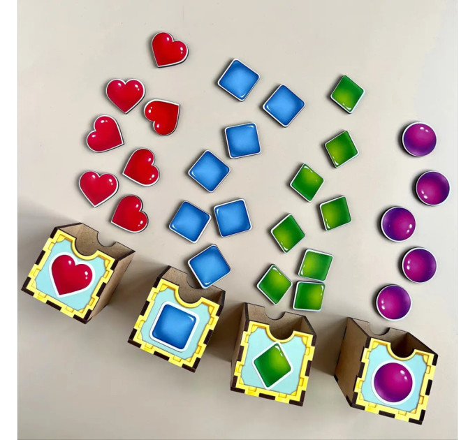 Деревянная настольная игра "Фигуры" Ubumblebees (ПСД072) PSD072 сортер-комодик