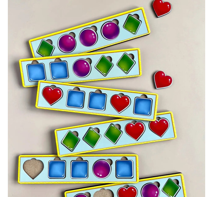 Деревянная настольная игра "Фигуры" Ubumblebees (ПСД072) PSD072 сортер-комодик