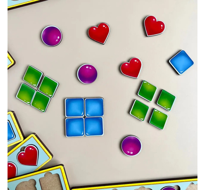 Деревянная настольная игра "Фигуры" Ubumblebees (ПСД072) PSD072 сортер-комодик