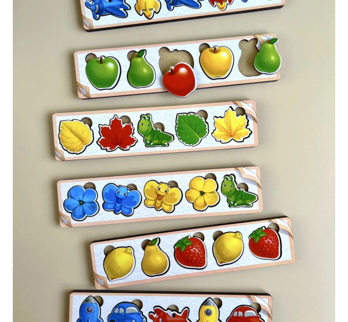 Деревянная настольная игра "Цвета" Ubumblebees (ПСД071) PSD071 сортер-комодик